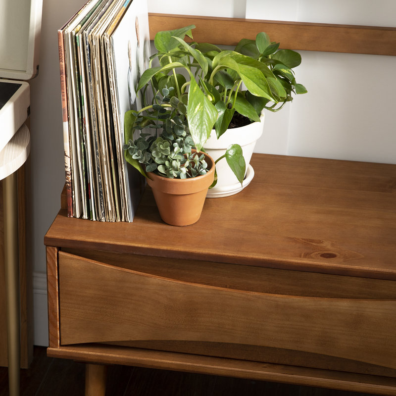 Corrigan Studio® Malena Pine Solid Wood Hall Tree with Bench and Shoe